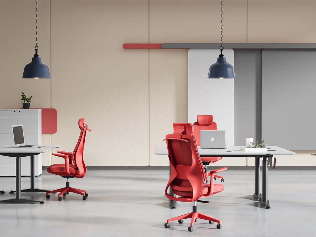 Migliora il tuo spazio di lavoro con schiena alta sedia da ufficio Executive Red Mesh con supporto lombare