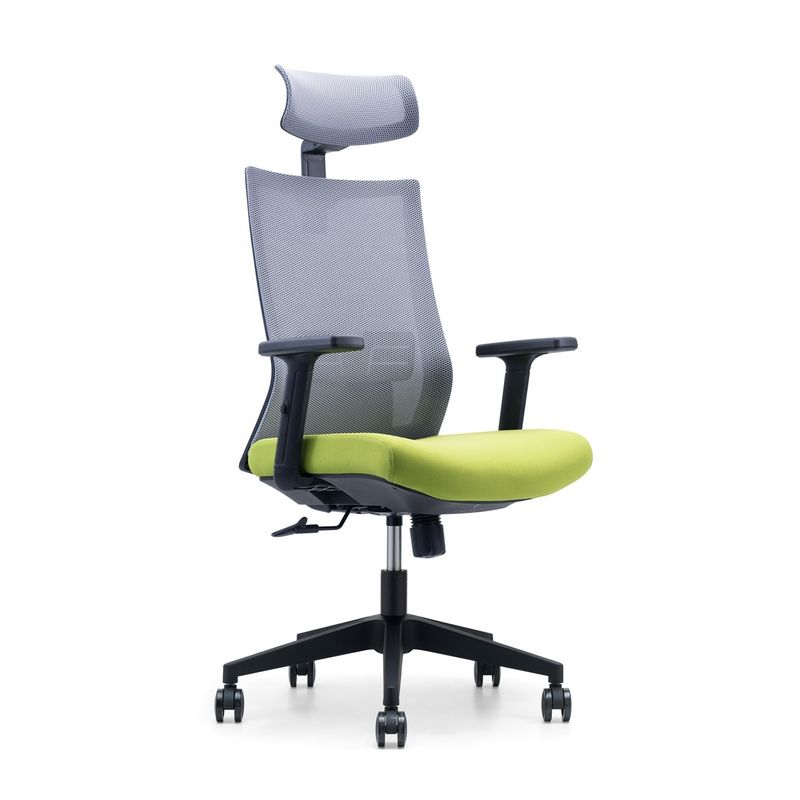 Sedia a maglia regolabile con appoggio per braccio e appoggio per testa per ufficio con design ergonomico per schiena alta moderna