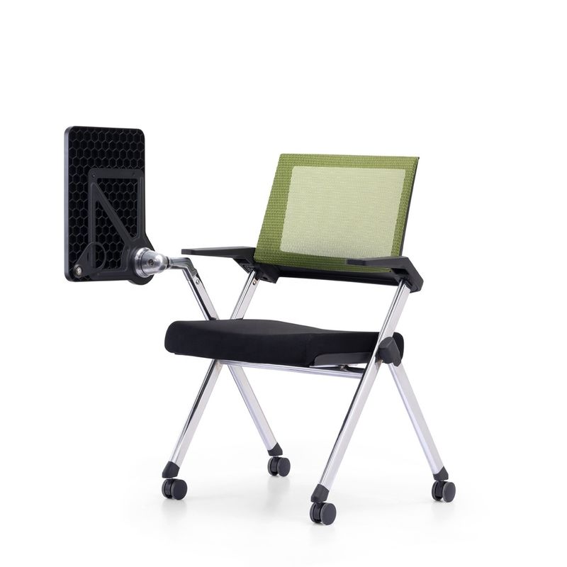 Sedia di allenamento a maglia ripiegabile per ufficio con scrivania e tablet per una funzione completa