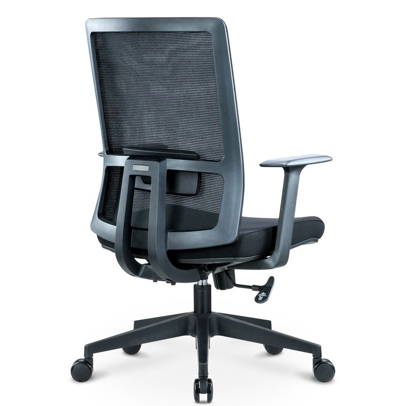 Sedile da ufficio ergonomica a maglia nera 2D supporto lombare per posti a sedere comodi