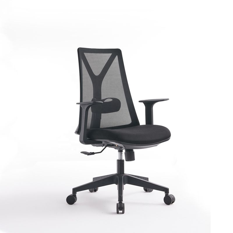 Sedia per computer da ufficio in acciaio inossidabile di tipo metallico con supporto lombare e design rotante