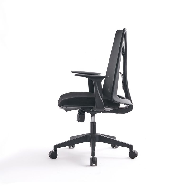 Sedia per computer da ufficio in acciaio inossidabile di tipo metallico con supporto lombare e design rotante
