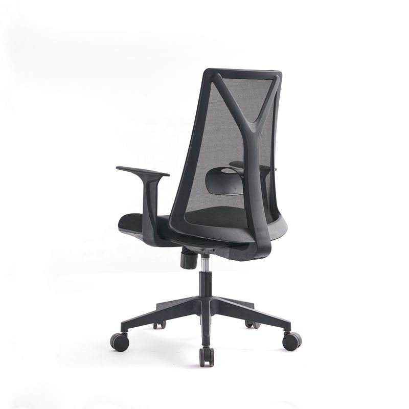 Sedia per computer da ufficio in acciaio inossidabile di tipo metallico con supporto lombare e design rotante