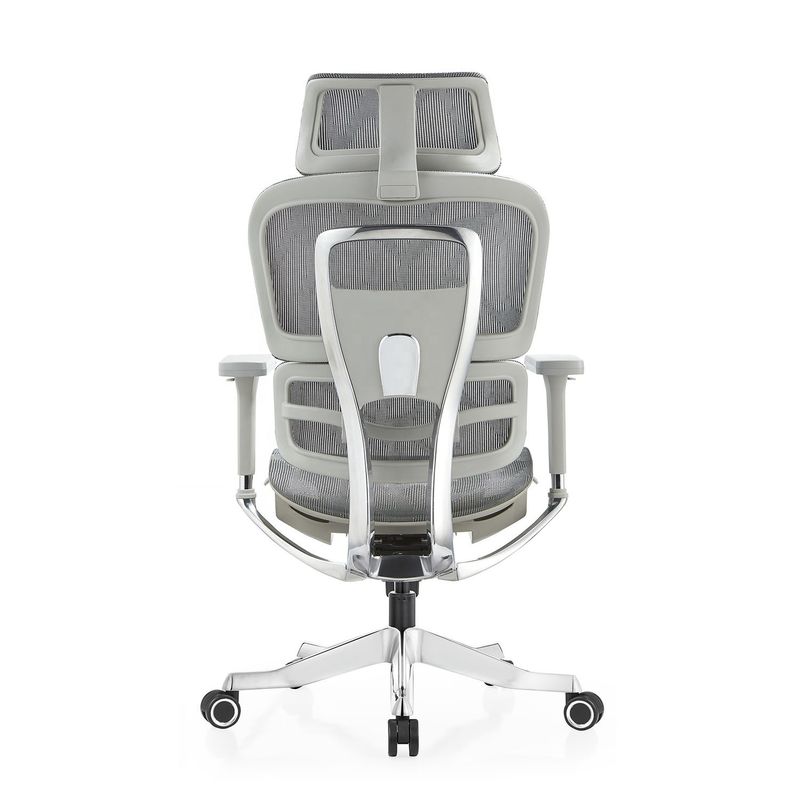 Poltrona da ufficio grigio regolabile in altezza a maglia piena per un facile movimento e un lavoro confortevole