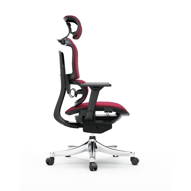 Work in Style Sedile ergonomico a maglia con poggiapiedi regolabile e supporto alla schiena in nero
