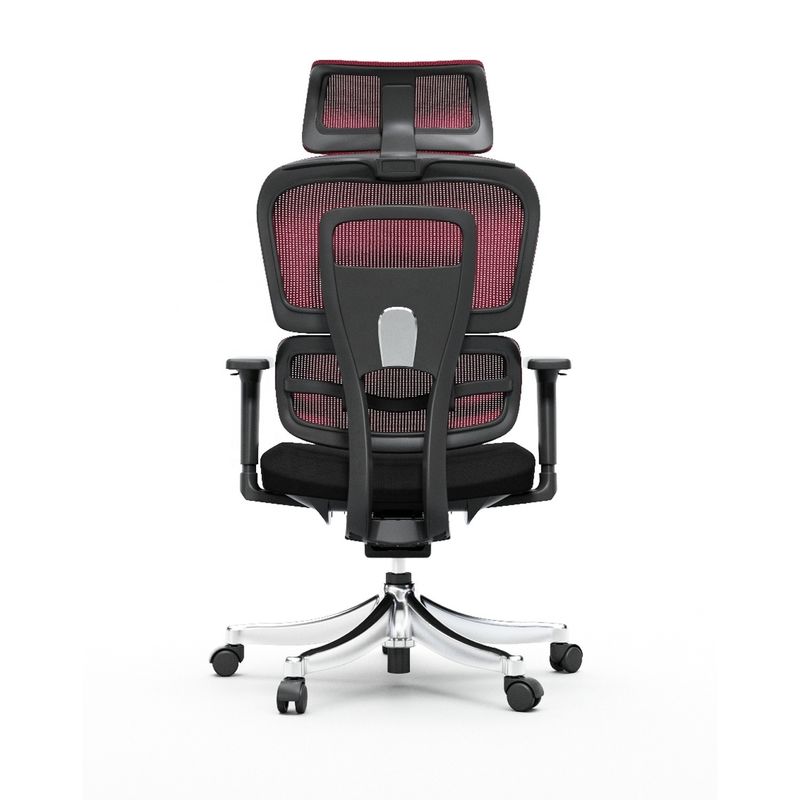 Work in Style Sedile ergonomico a maglia con poggiapiedi regolabile e supporto alla schiena in nero