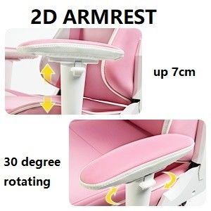 Personalizza LED rosa RGB Computer PC Game Chair Gaming PU Leather Silla Gamer con appoggio per braccia 2D