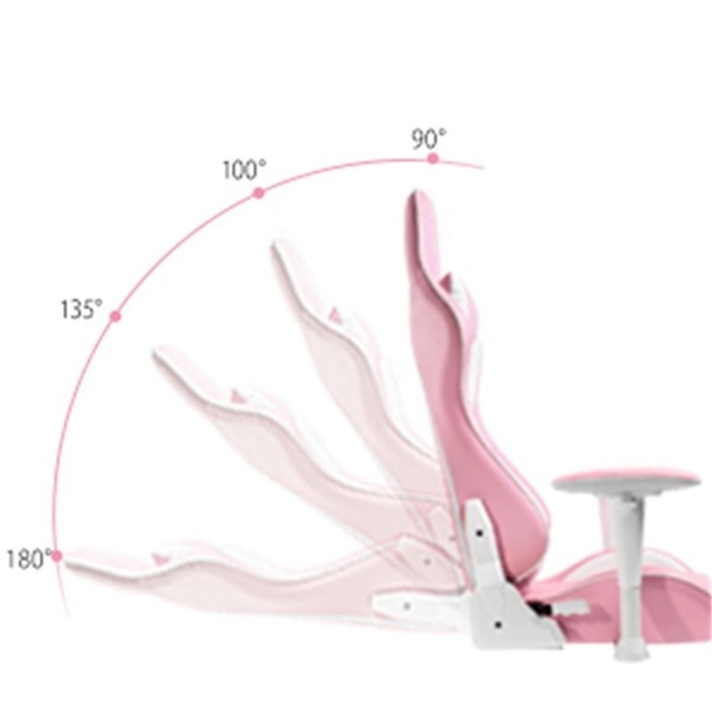 Personalizza LED rosa RGB Computer PC Game Chair Gaming PU Leather Silla Gamer con appoggio per braccia 2D