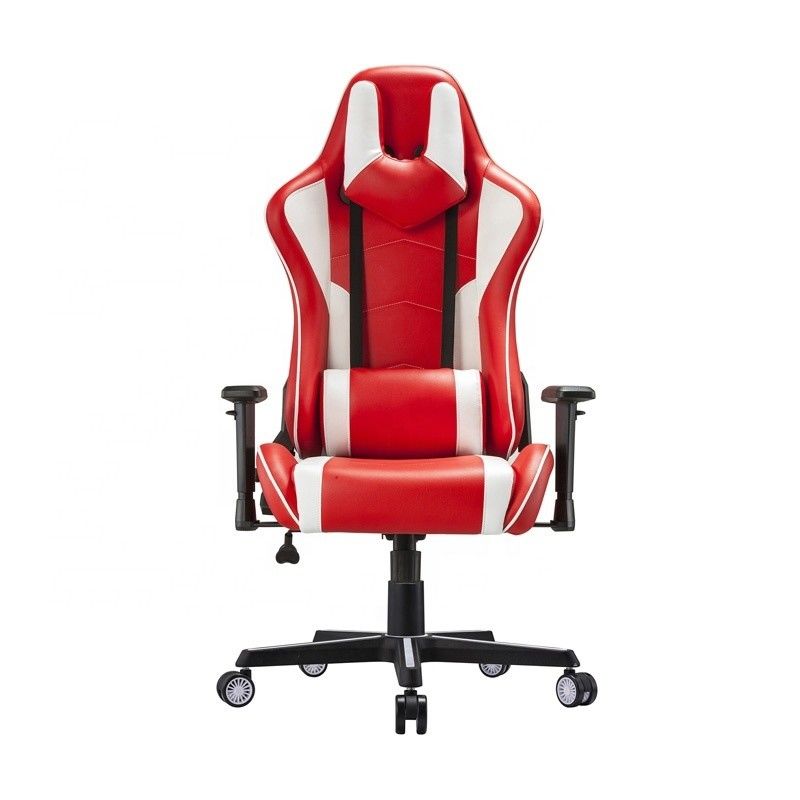 Comodo sedile per sport elettronici rotante sedile da gioco in cuoio in PU bianco professionale