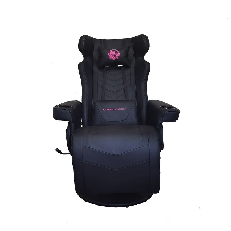 Poltrona da gioco per ufficio con portatavola e altoparlanti Bluetooth in cuoio PU in stile da corsa