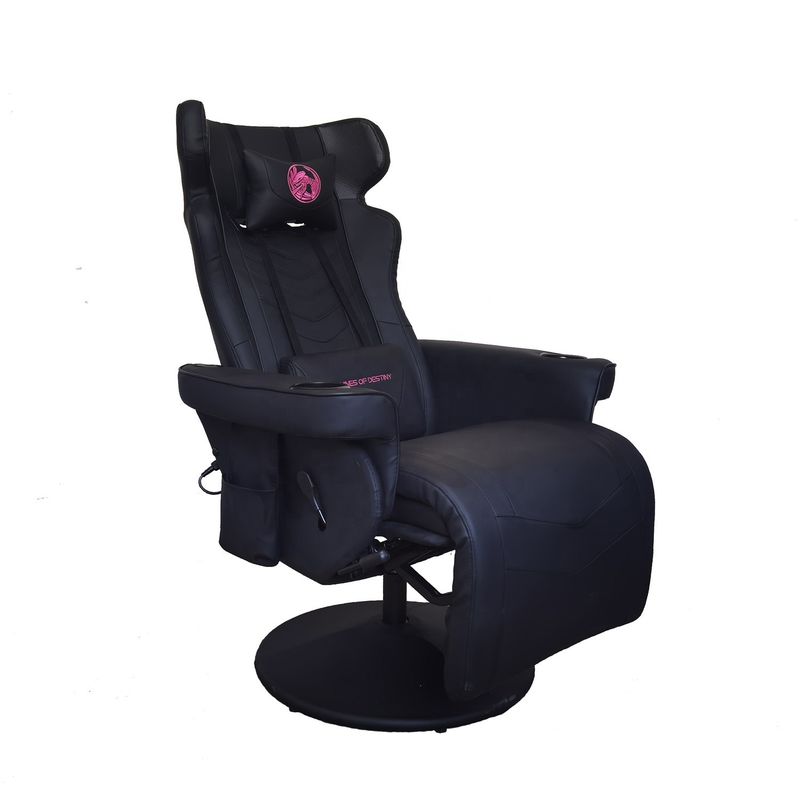 Poltrona da gioco per ufficio con portatavola e altoparlanti Bluetooth in cuoio PU in stile da corsa