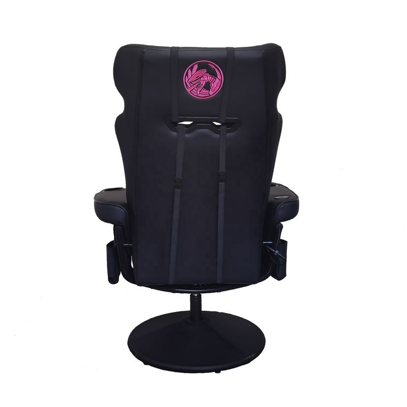 Poltrona da gioco per ufficio con portatavola e altoparlanti Bluetooth in cuoio PU in stile da corsa