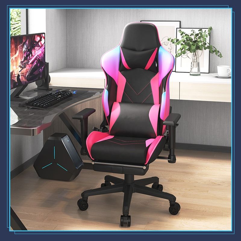Flowing Light And Color Luxury PU Leather Racing Gaming Chair per computer gamer