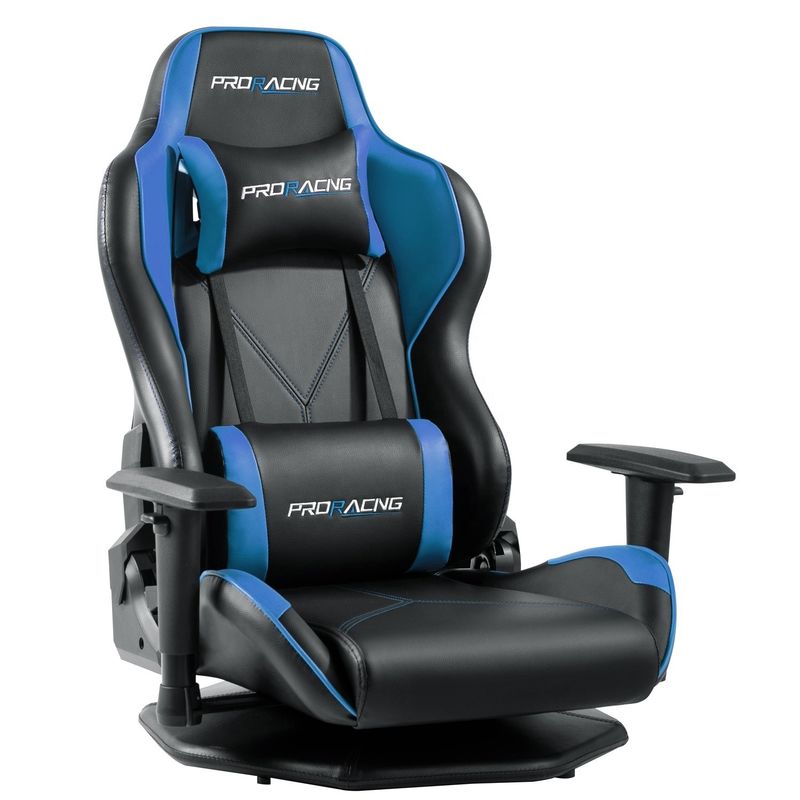 HCYZ sedia da gioco per computer in pelle di PVC grigio con design rotante conveniente e durevole