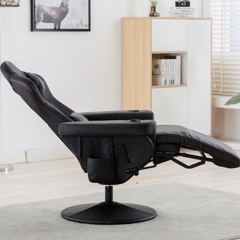 Sedile da gioco con portatavola rosa stile da corsa sedile ergonomico in pelle divano girevole per la casa