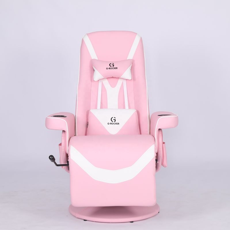 Sedia da ufficio specifica Sedia da gioco di lusso con portatavola in pelle rosa in stile da corsa