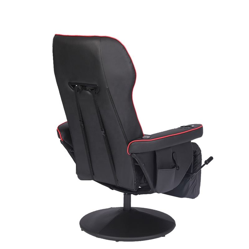 Sedia da gioco per ufficio/casa con portatavola e poggiapiedi in cuoio bianco in stile da corsa