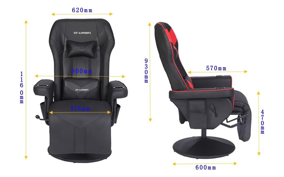 ODM OEM Executive Chair Racing Style Sedile da gioco in cuoio con portatavola e poggiapiedi