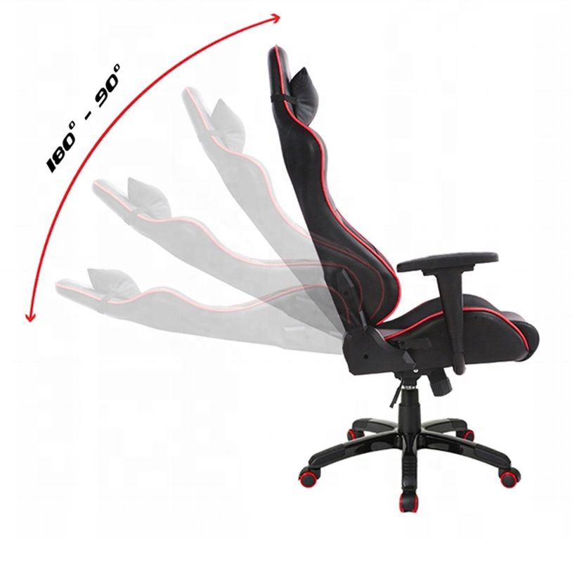 HCYZ RGB LED Light PC Gamer Chair con schienale regolabile 90-180 e funzione di massaggio