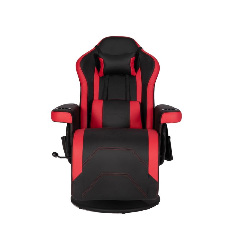 Sedile da gioco di lusso con portatavola in pelle di colore rosso in stile da corsa Sedile ergonomico Divano di ufficio girevole