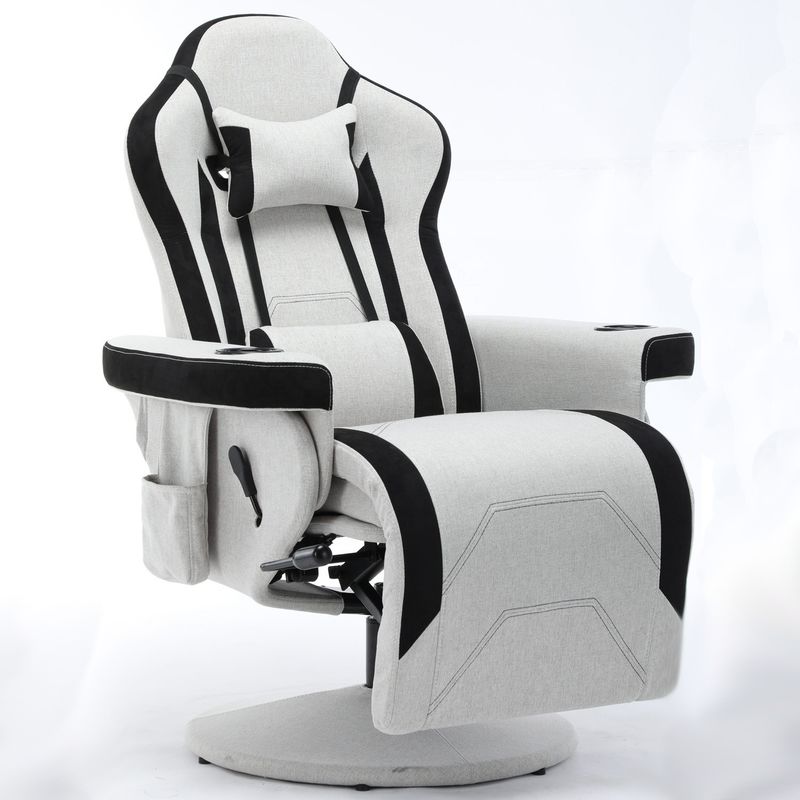 Sedile da gioco con portatavola rosa stile da corsa sedile ergonomico in pelle divano girevole per la casa